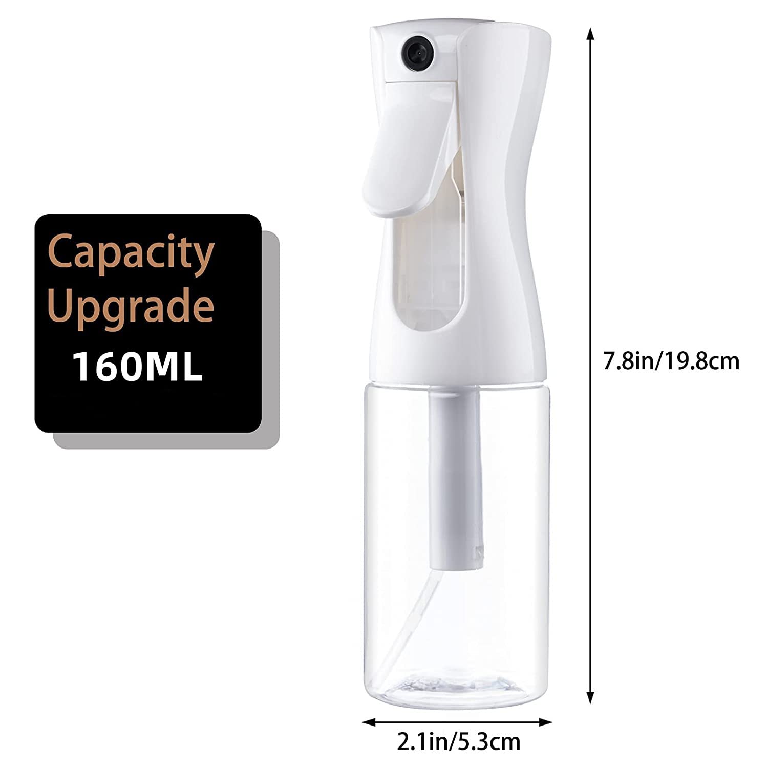 12oz/300ml Empty Spray Bottle - Fine Mist Hair & Plant Water Sprayer for Styling, Misting, Cleaning & Skin Care | Continuous Spray Bottle for Salon, Gardening, Home & Travel Use