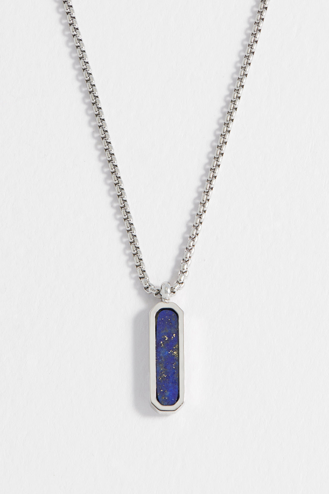 Men's Sterling Silver Gemstone Tag Pendant Necklace - Durable 925 Silver Jewelry for Everyday Wear & Gifts | Perfect for Casual Outfits, Date Nights & Special Occasions