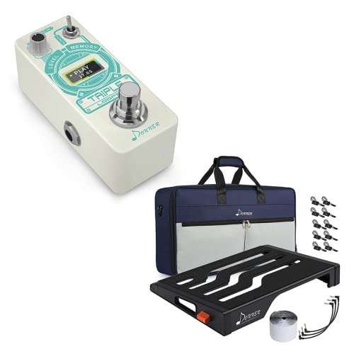 Donner Professional Guitar Pedal Board Bundle with Looper Pedal - Triple Loop Station with LCD Screen, 3 Loops & 30-Minute Recording Time for Live Performances & Music Creation