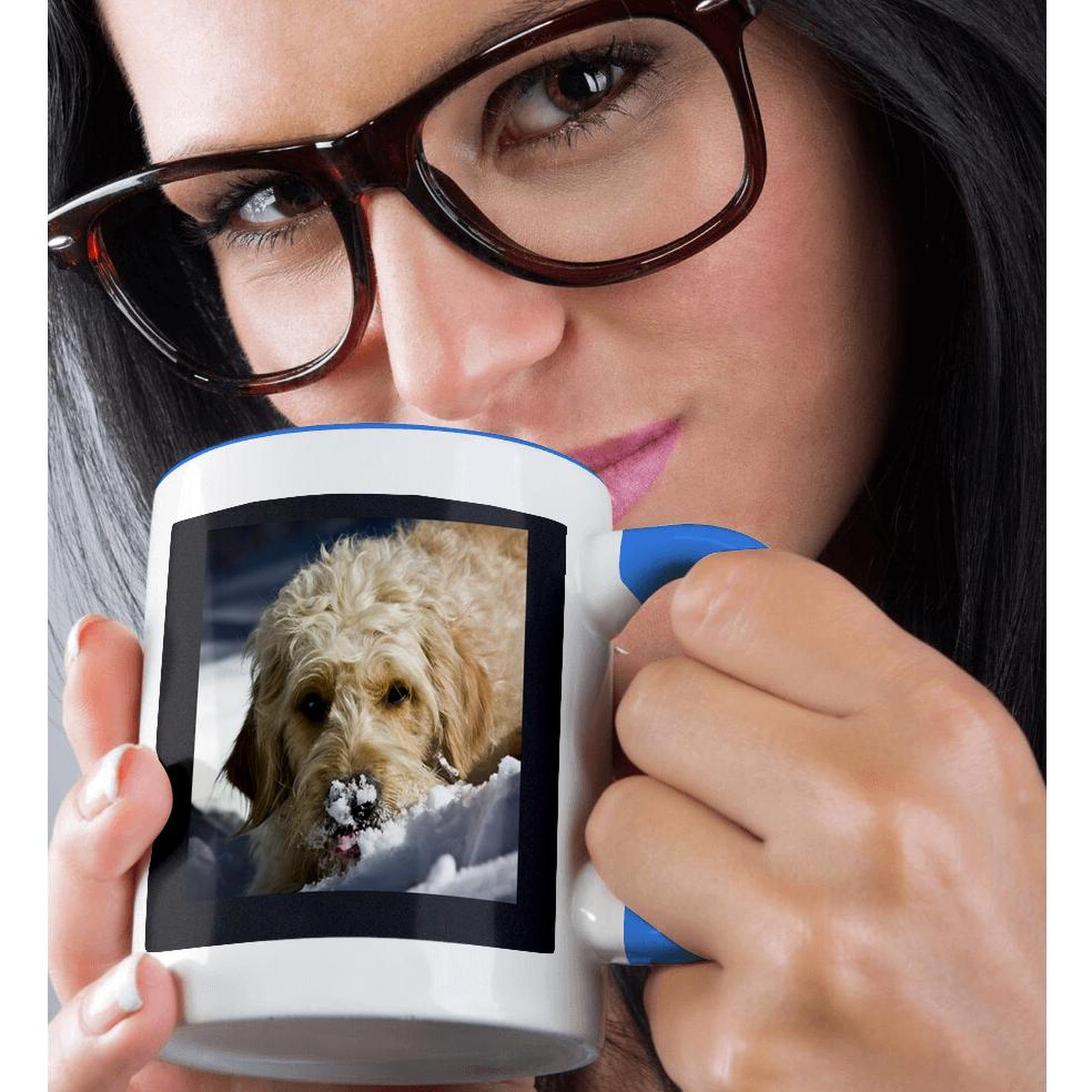 3D Rose 145318_6 Blue and White Ceramic Coffee Mug - Perfect for Home, Office & Gift Giving