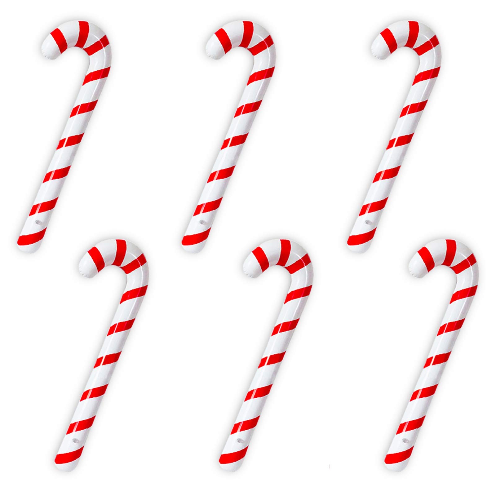 Joliyoou Inflatable Candy Canes - 6 PCS Christmas Decorations Set for Indoor & Outdoor Party, Holiday Yard Decor, Xmas Tree Ornaments - Perfect for Home, Office, and Festive Celebrations