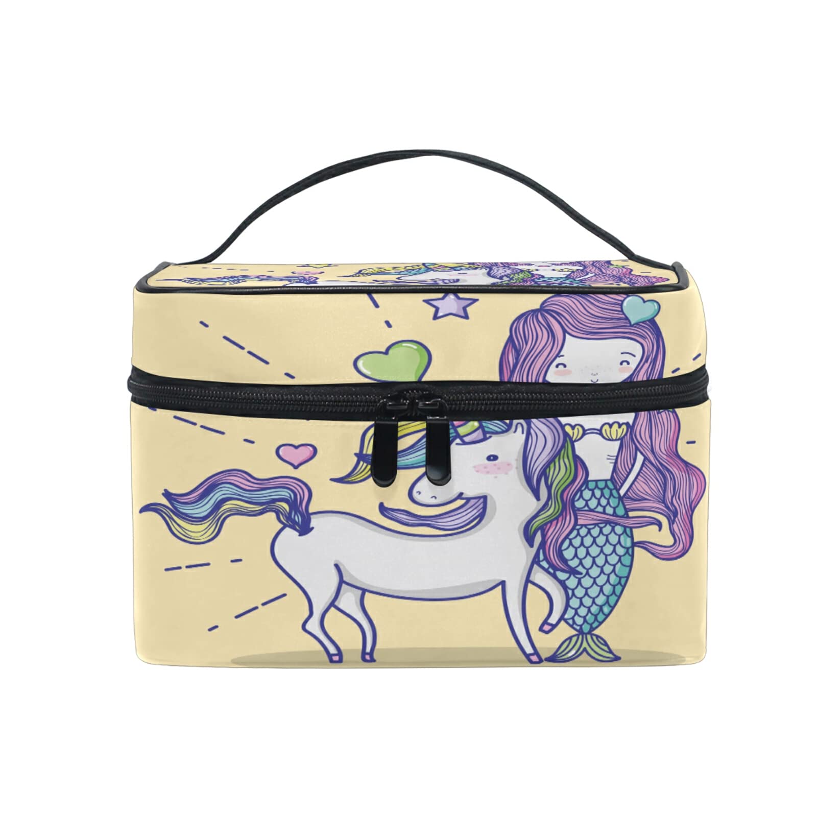 Cute Animal Unicorn Mermaid Makeup Bag - Waterproof Cosmetic Organizer with Handle for Travel, Girls & Women | Perfect for Daily Use, Gym, Vacation & Gift Giving