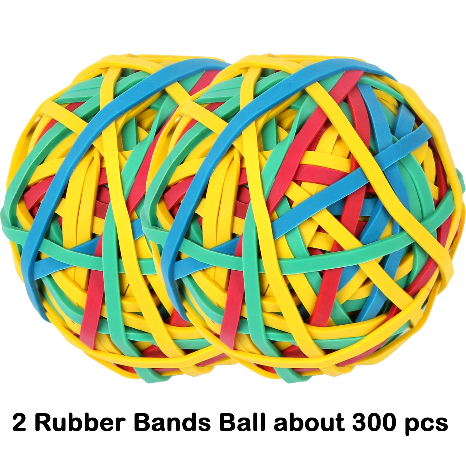 AMUU 2-Pack Rubber Band Ball Set - 300pcs Multicolor #33 Elastic Bands for Office, School & Home | Strong Stretchable Loops for Organizing, Crafting & DIY Projects