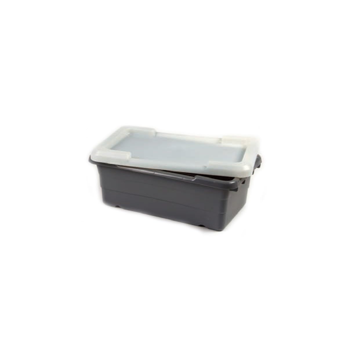ULTRASOURCE Food-Grade Bus Totes & Meat Lugs Set (4 Containers with Matching Lids, Gray) - NSF Approved for Commercial Kitchens, Butcher Shops & Food Processing