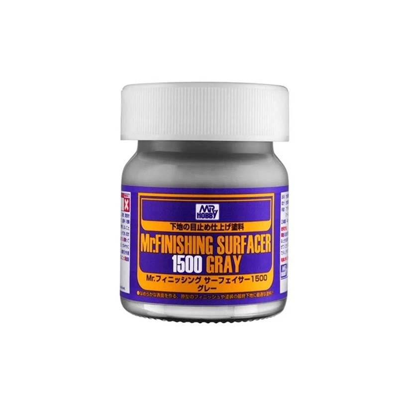 Mr. Finishing Surfacer Gray 1500 - Premium Sanding Primer for Model Kits & Miniatures - Perfect for Scale Models, DIY Crafts, and Automotive Detailing