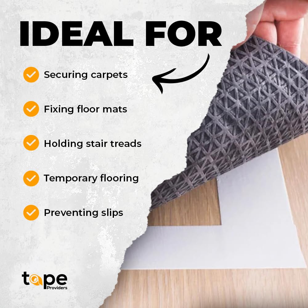 WOD DCPT43T Double Sided Carpet Tape - 12 inch x 33 Yards Heavy Duty Rug Gripper for Hardwood Floors, Securing Area Rugs & Carpets - Perfect for Home Decor, Arts & Crafts Projects - Great for Living Rooms, Bedrooms & DIY Projects