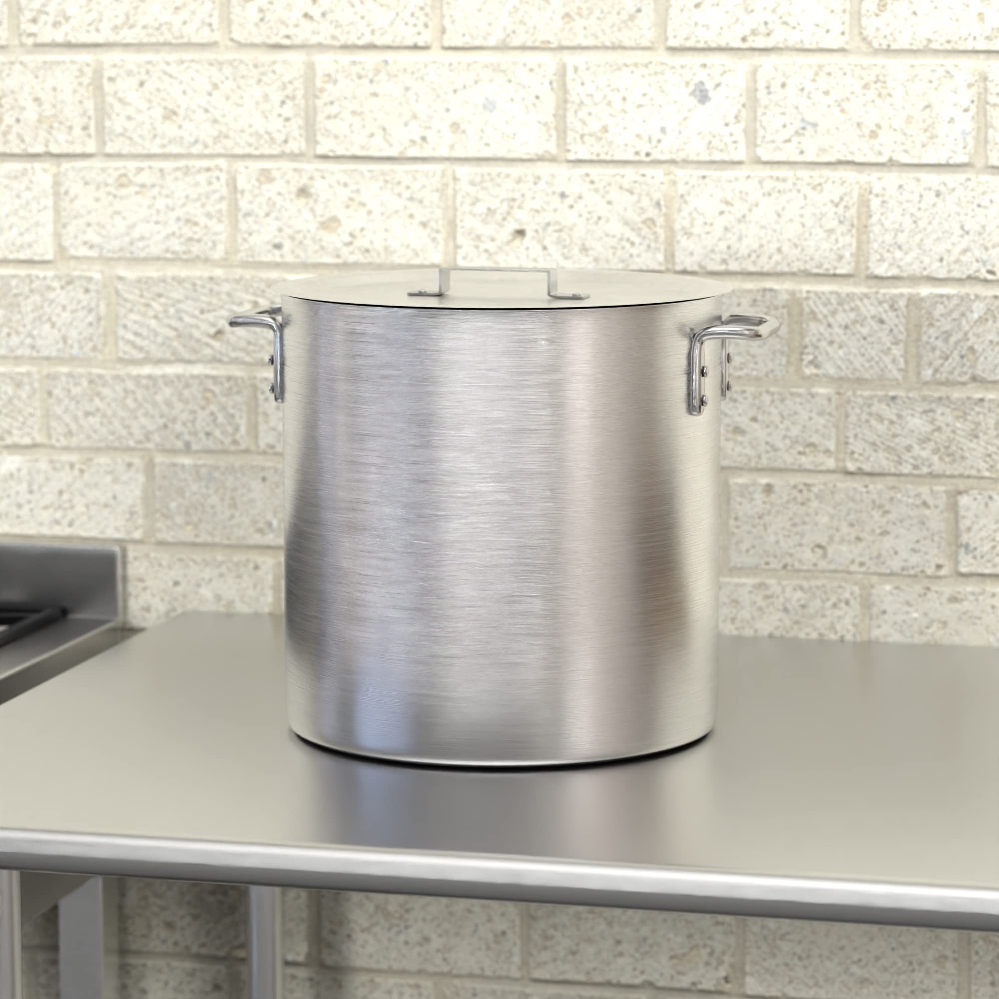 24 Qt. Heavy Duty Aluminum Stock Pot with Lid - Perfect for Cooking, Boiling, and Meal Prep in Restaurants or Home Kitchens