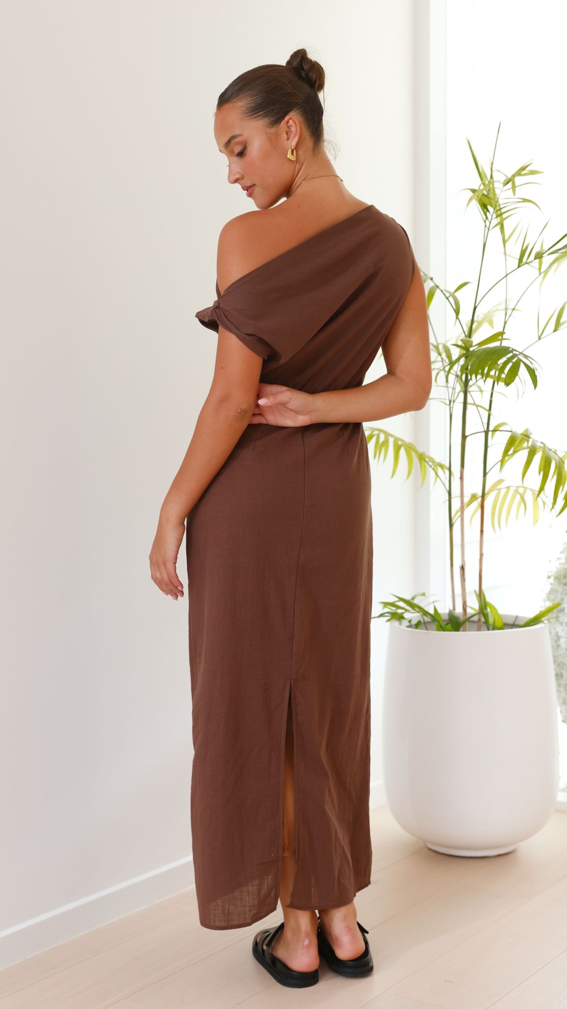 Luci Maxi Dress for Women - Elegant Brown Long Flowy Dress for Summer, Beach, and Casual Outings