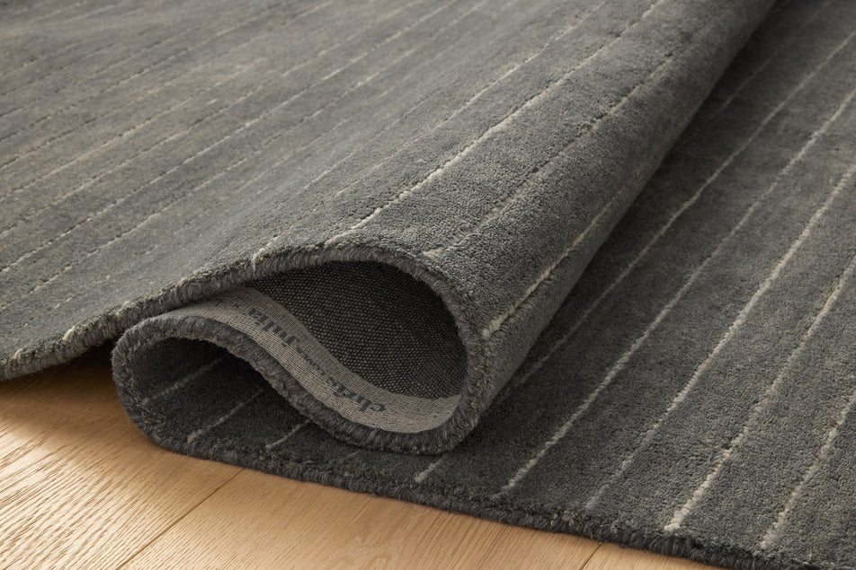 Henry Handmade Charcoal & Ivory Wool Rug - Soft & Durable for Living Room, Bedroom, or Office Decor