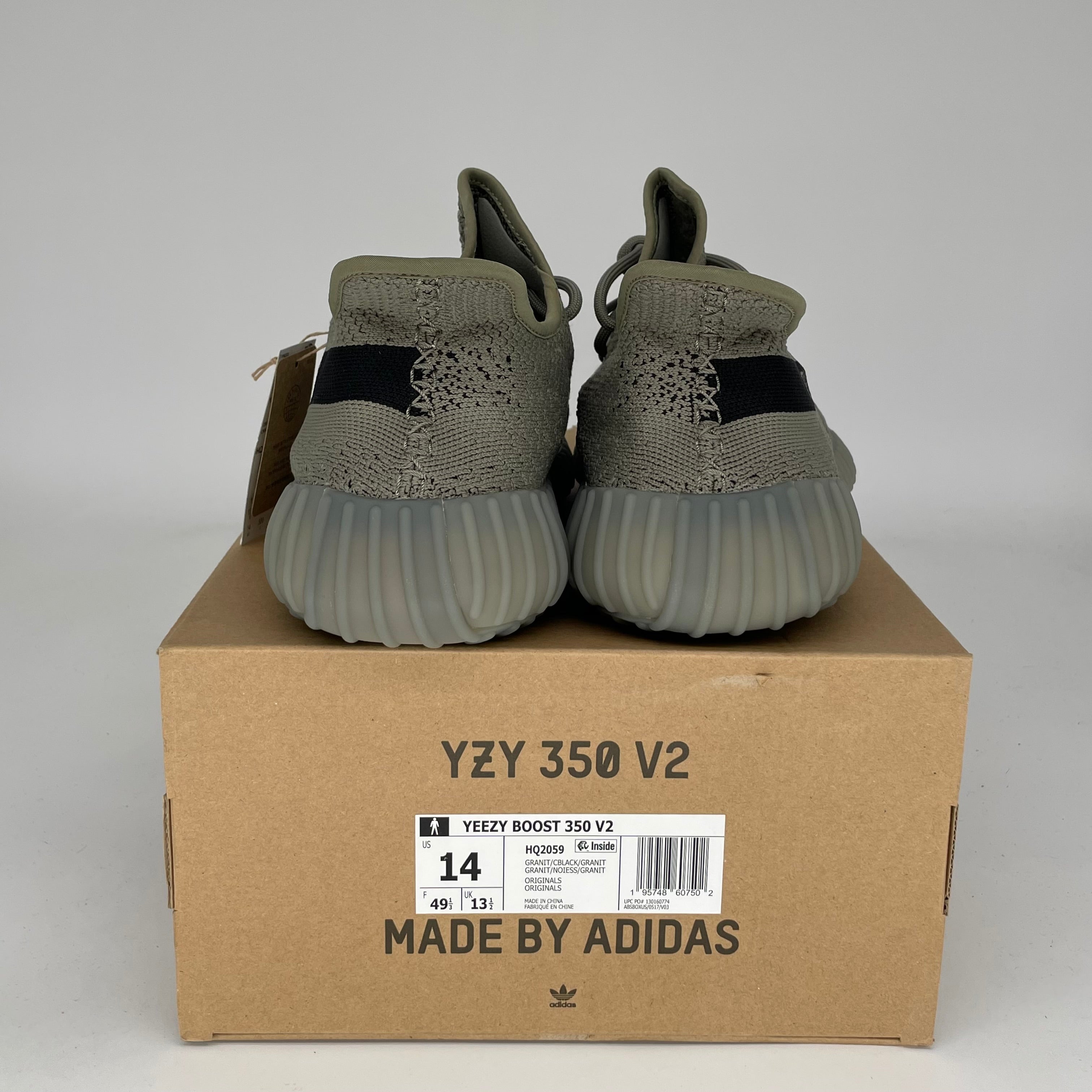 Adidas Yeezy 350 V2 Granite - Men's Size 14 Sneakers (HQ2059) | Comfortable Running Shoes for Gym, Workout & Casual Wear
