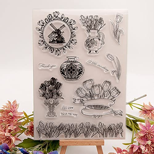 12pcs Flower Lace Vase Tulip