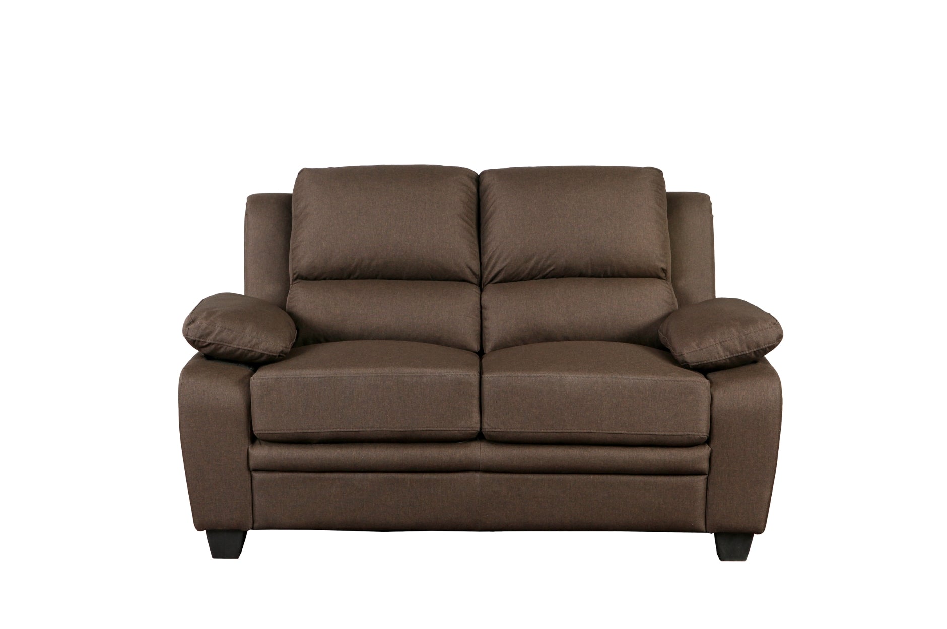 Luxury Brown Fabric Sofa Set with High Back & Arm Pillows - Modern Living Room Furniture for Home Decor & Relaxation