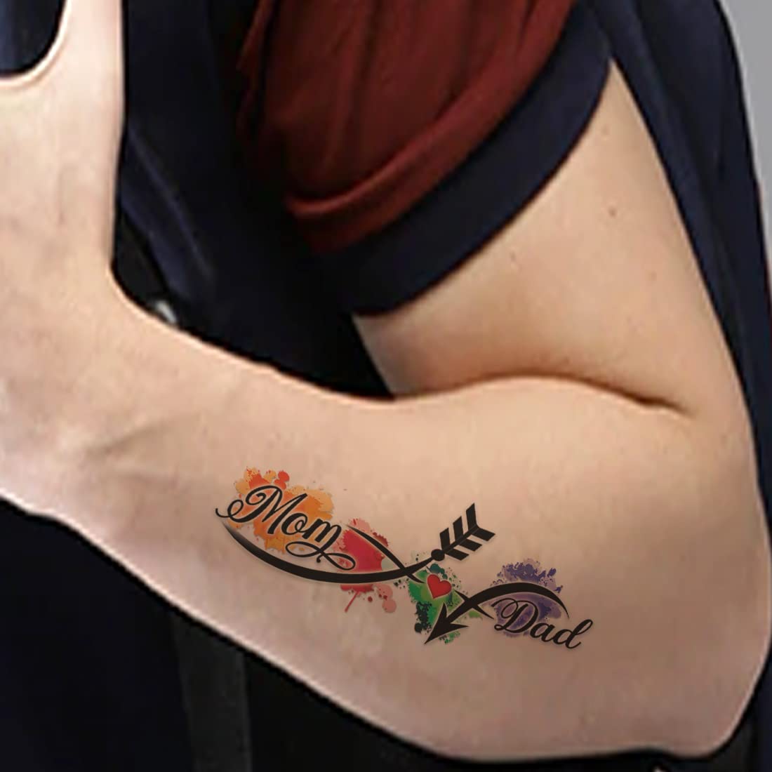 Waterproof Temporary Tattoos for Kids - Mom & Dad Arrow Design - Safe, Fun Body Art for Boys & Girls - Perfect for Parties, Halloween & Family Events