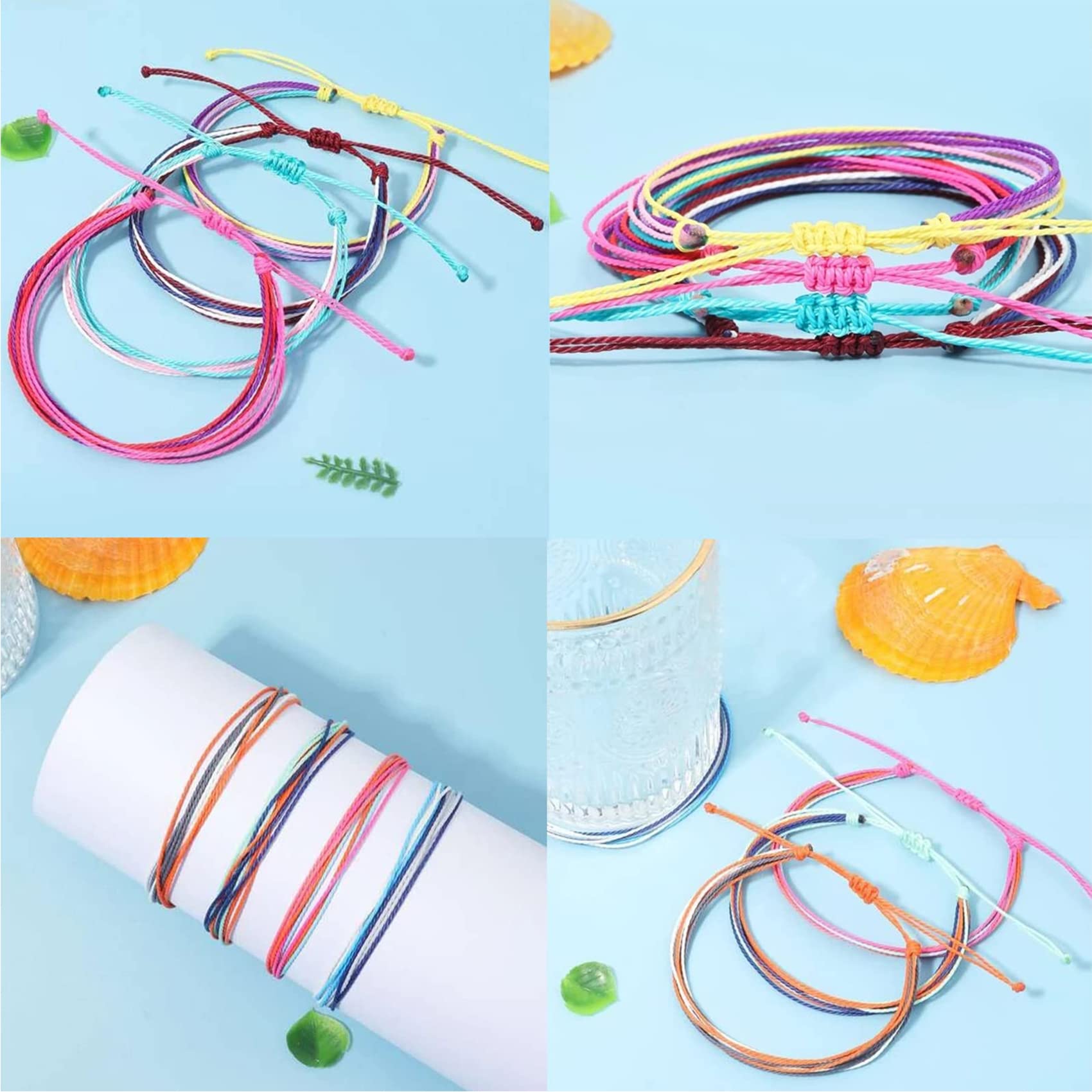 Trendy Adjustable Wave Surfer Friendship Bracelets for Women - Waterproof Summer Ankle Bracelets, Long Tiantian String Bracelets, Perfect Gifts & Stocking Stuffers - Ideal for Beach Outfits, Boho Fashion, and Casual Wear