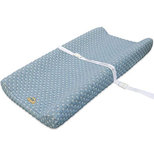 BlueSnail Ultra Soft Bamboo Changing Pad Cover for Baby - Breathable, Hypoallergenic & Machine Washable - Perfect for Nursery, Travel & Diaper Changes (Blue)