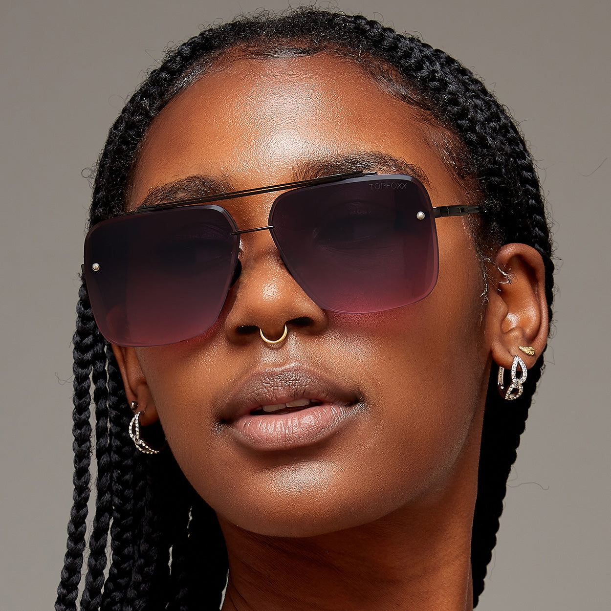 Bella Faded Purple and Pink Tangle-Free Aviator Sunglasses for Women - UV Protection, Lightweight & Stylish - Perfect for Driving, Beach, and Outdoor Activities
