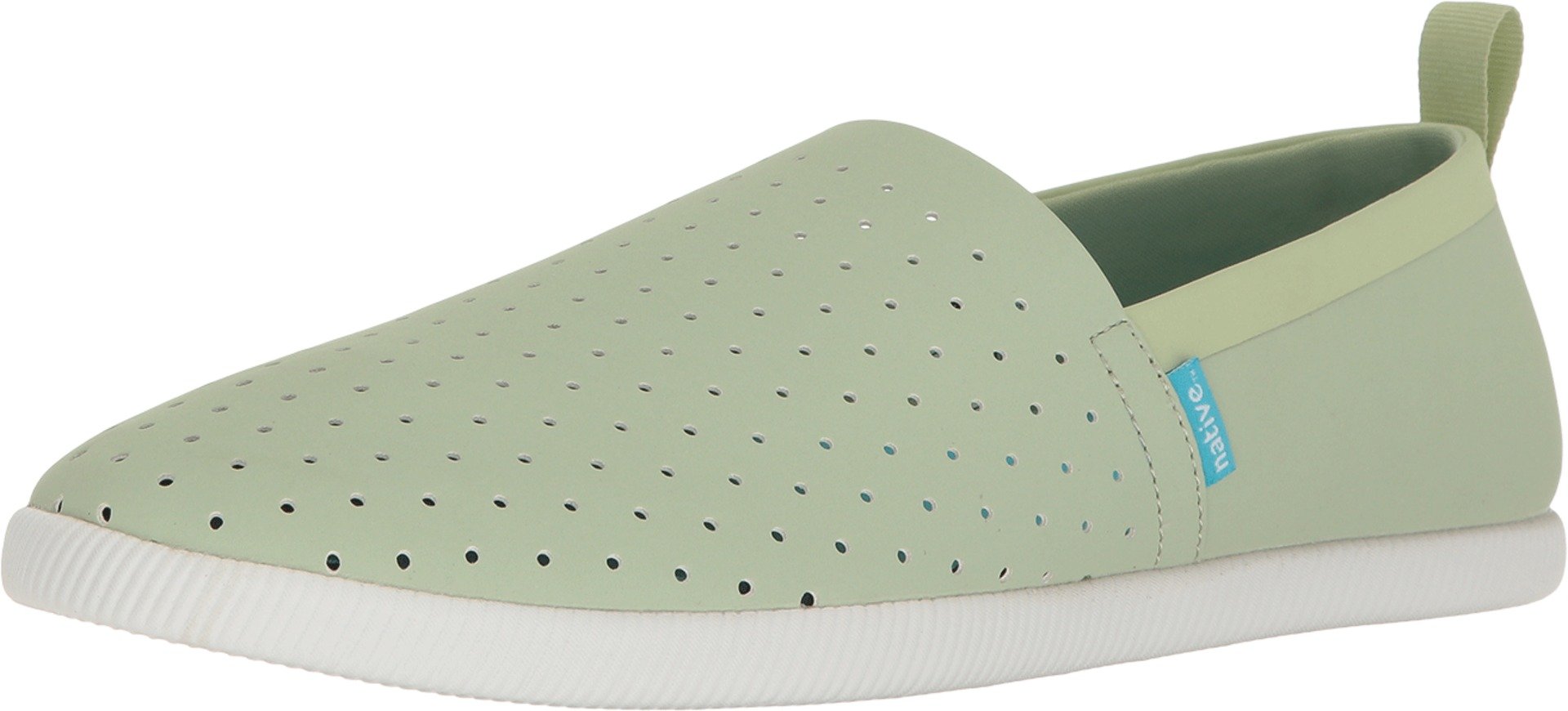 Native Shoes Unisex Venice Slip-On Sneakers in Tea Green & Shell White | Comfortable Lightweight Casual Shoes for Men & Women | Perfect for Walking, Travel & Everyday Wear