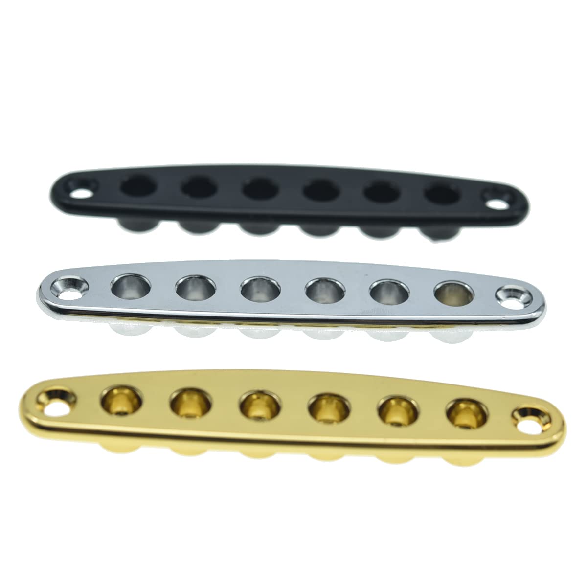 Dopro Chrome Electric Guitar Bridge String Thru Body Ferrule Plate - Guitar String Ferrules & Bushing Plate for Enhanced Sustain & Tuning Stability - Perfect for DIY Guitar Repair & Upgrades