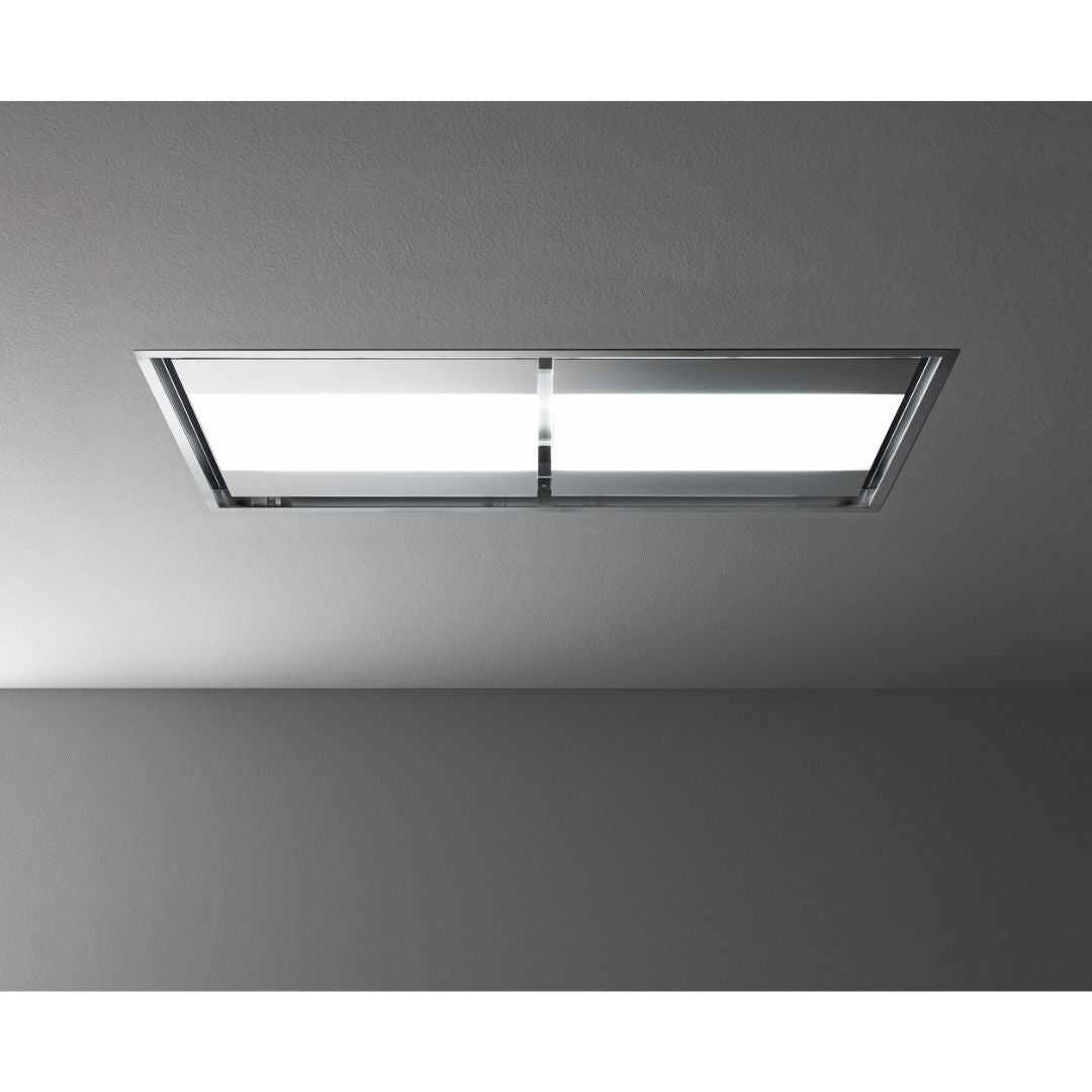 Falmec Nuvola 54 Inch 600 CFM Flush Mount Ceiling Range Hood - Stainless Steel with Color Options - Powerful Kitchen Ventilation for Smoke & Odor Removal - Perfect for Modern Open-Concept Kitchens & Cooking Areas