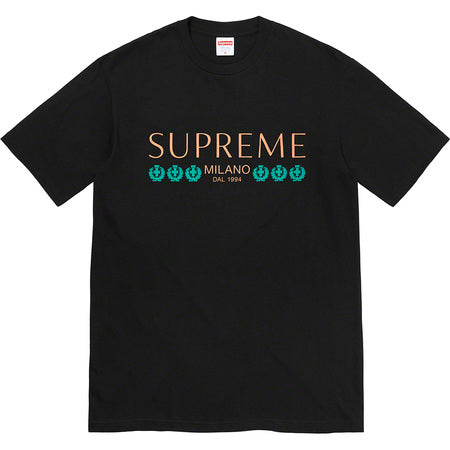 Supreme Milano T-Shirt for Men - Black Cotton Short Sleeve Tee - Streetwear Fashion & Casual Wear