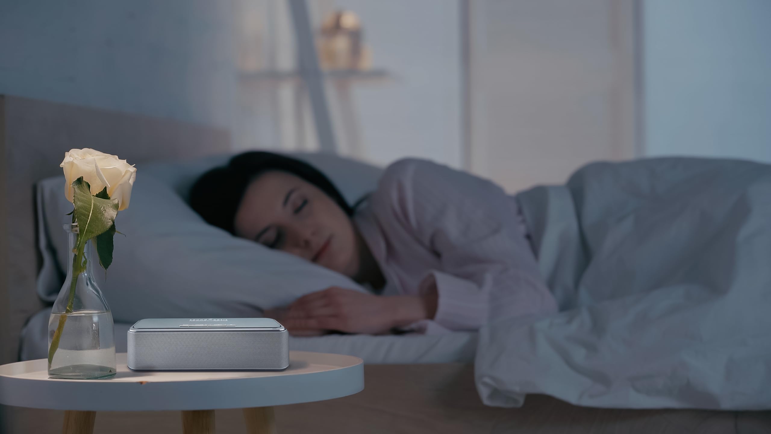 Sound Oasis Stereo Bluetooth Sound Machine for Sleep & Tinnitus Relief - 20 Non-Looping Soothing Sounds with Pink Noise | Hi-Fidelity Portable Speaker for Home, Baby Nursery, Office & Travel | White Noise Therapy for Relaxation, Meditation & Better Sleep