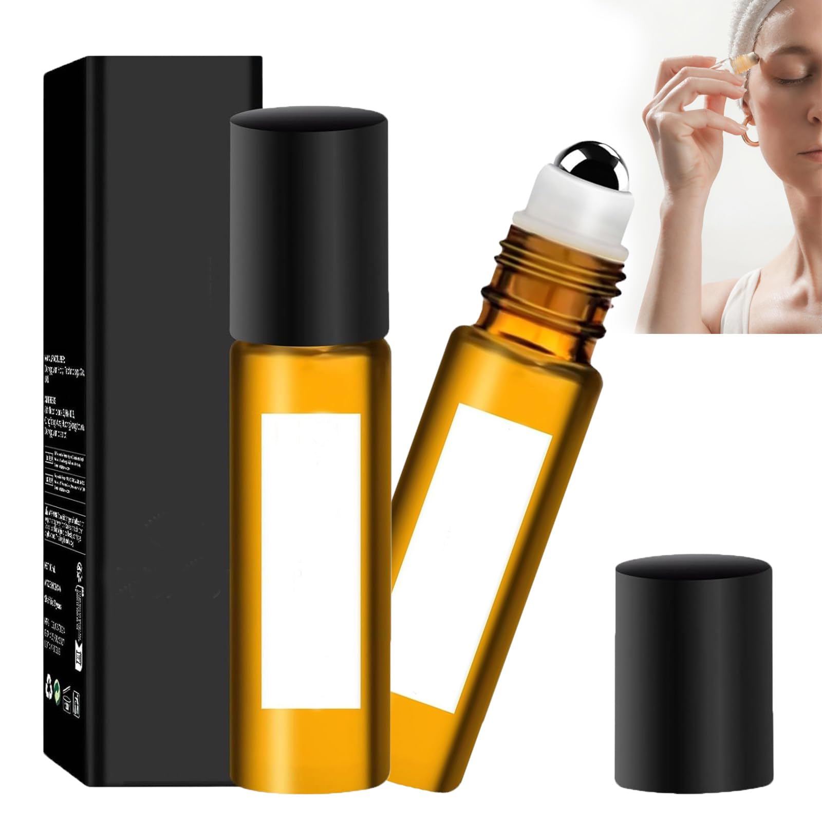 2PCS Time Eraser Rollerball - Castor Oil & Frankincense Eye Roller for Dark Circles, Puffiness & Wrinkles - Natural Under Eye Treatment for Brightening & Anti-Aging - Perfect for Morning Routine & Night Skincare