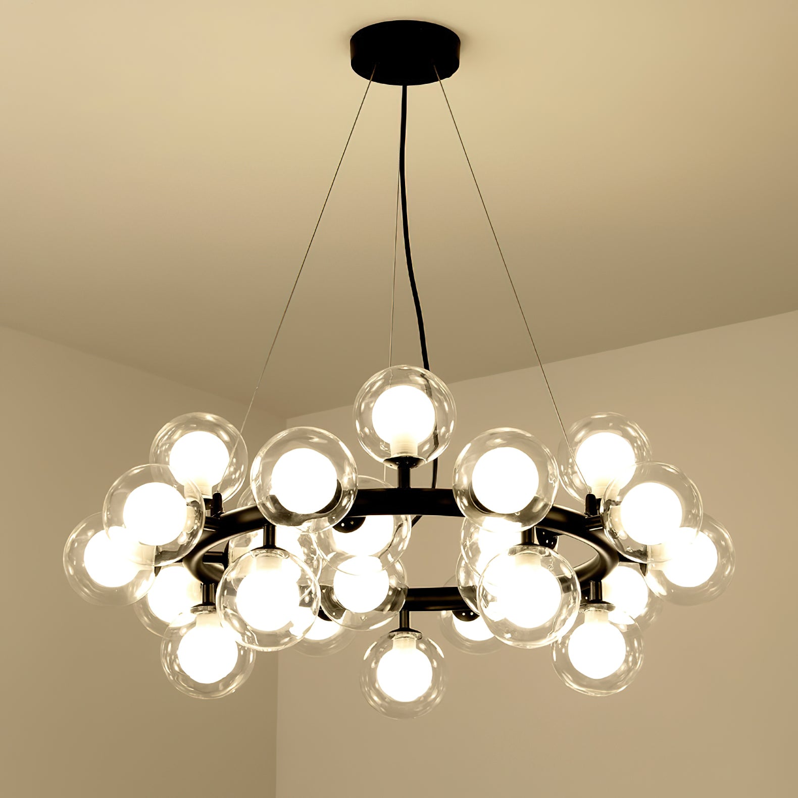 Stylish Bubble Ball Chandelier - Modern Crystal Glass Pendant Light Fixture for Dining Room, Bedroom & Living Room Decor | Perfect for Home, Hotel and Wedding Venue Lighting