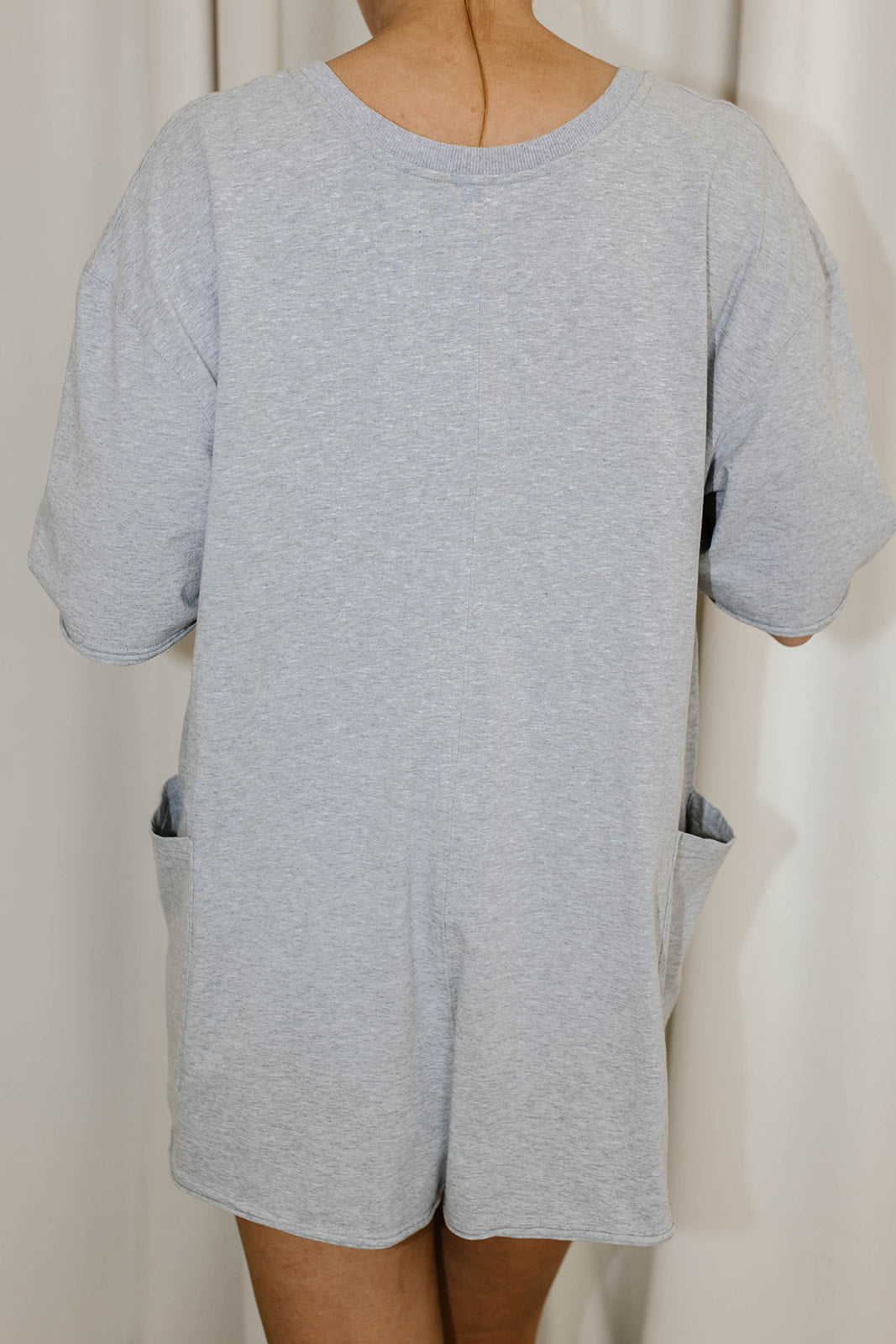 Nylah Oversized Romper for Women - Soft Grey Jumpsuit with Pockets | Casual Loungewear, Summer Outfits & Travel Essentials
