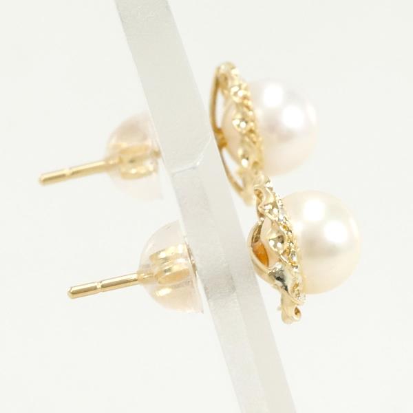 18K Yellow Gold Pearl Earrings for Women - Elegant Stud Earrings with Freshwater Pearls - Perfect for Weddings, Parties & Gifts