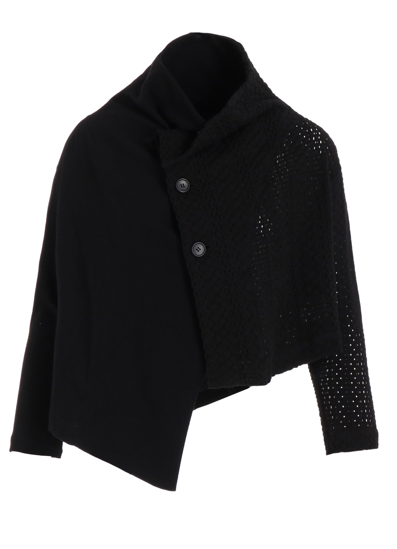 Stylish Cotton Jersey & Lace Off-Neck 3-Button Jacket for Women - Perfect for Office Wear, Casual Outings & Spring Layering