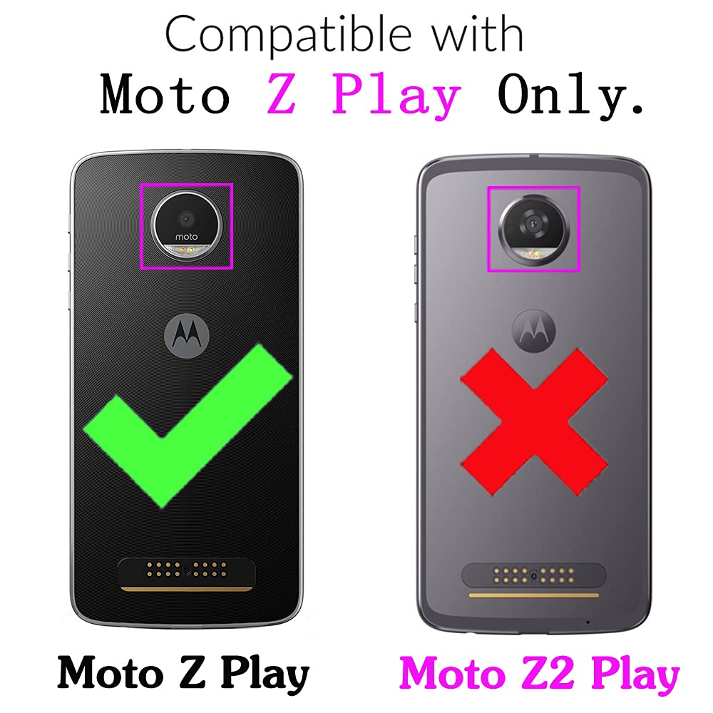 Asuwish Moto Z Play Wallet Case with Stand & Screen Protector for Men Women - Daily Use & Travel
