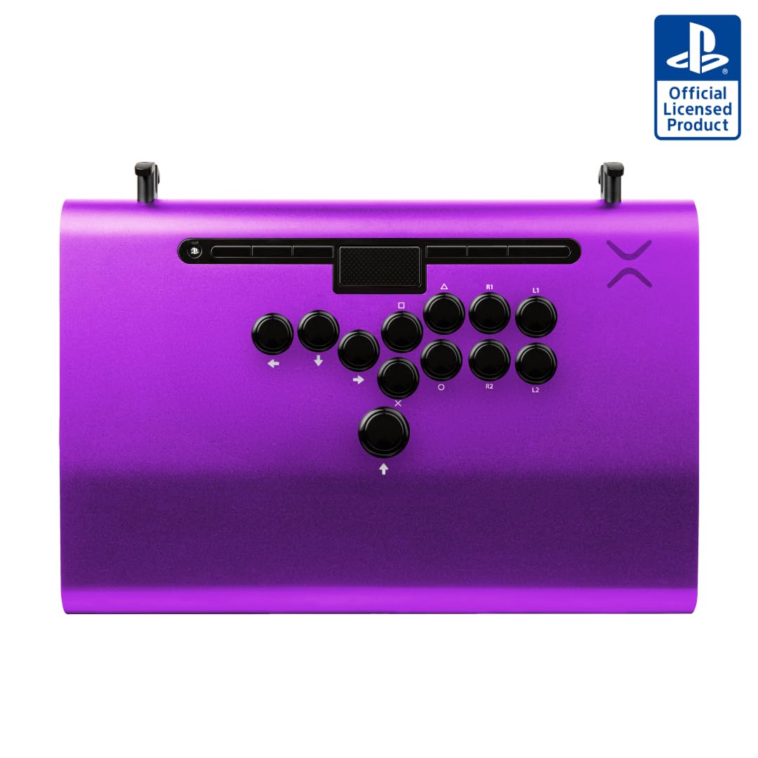 Victrix Pro FS-12 ESports Arcade Fight Stick - 12-Button Sanwa Denshi Controller for PS5, PS4 & PC | Tournament Grade for Street Fighter, Tekken & Mortal Kombat | Ergonomic Detachable Joystick - Perfect for Competitive Gaming & Home Arcades (Purple)
