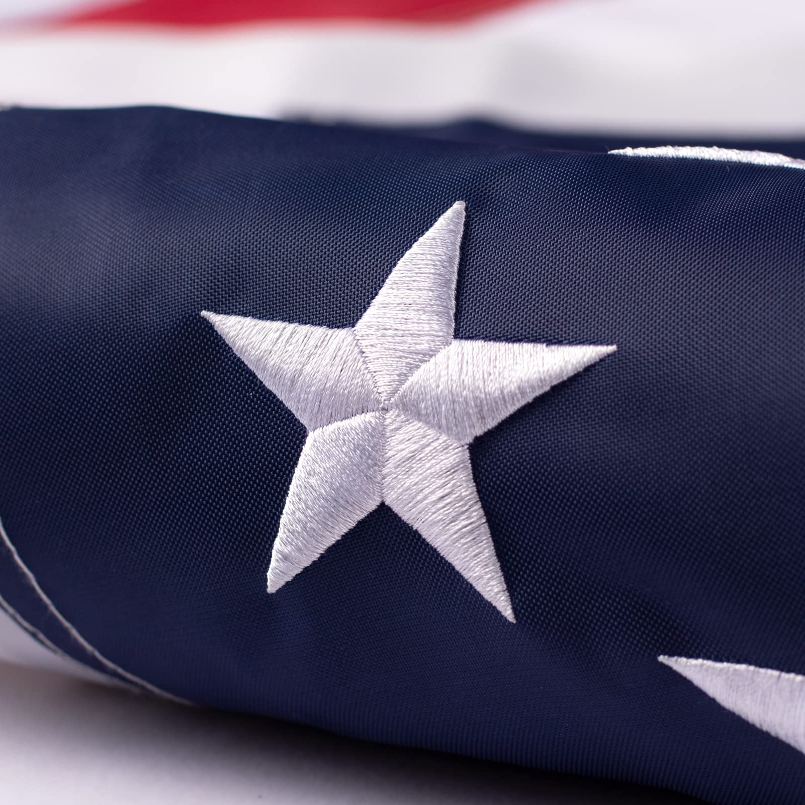 3x5 Heavy Duty American Flag - Outdoor US Flag with Embroidered Stars & Brass Grommets - Durable Sewn USA Flag for Patio, Garden, and Home Decoration