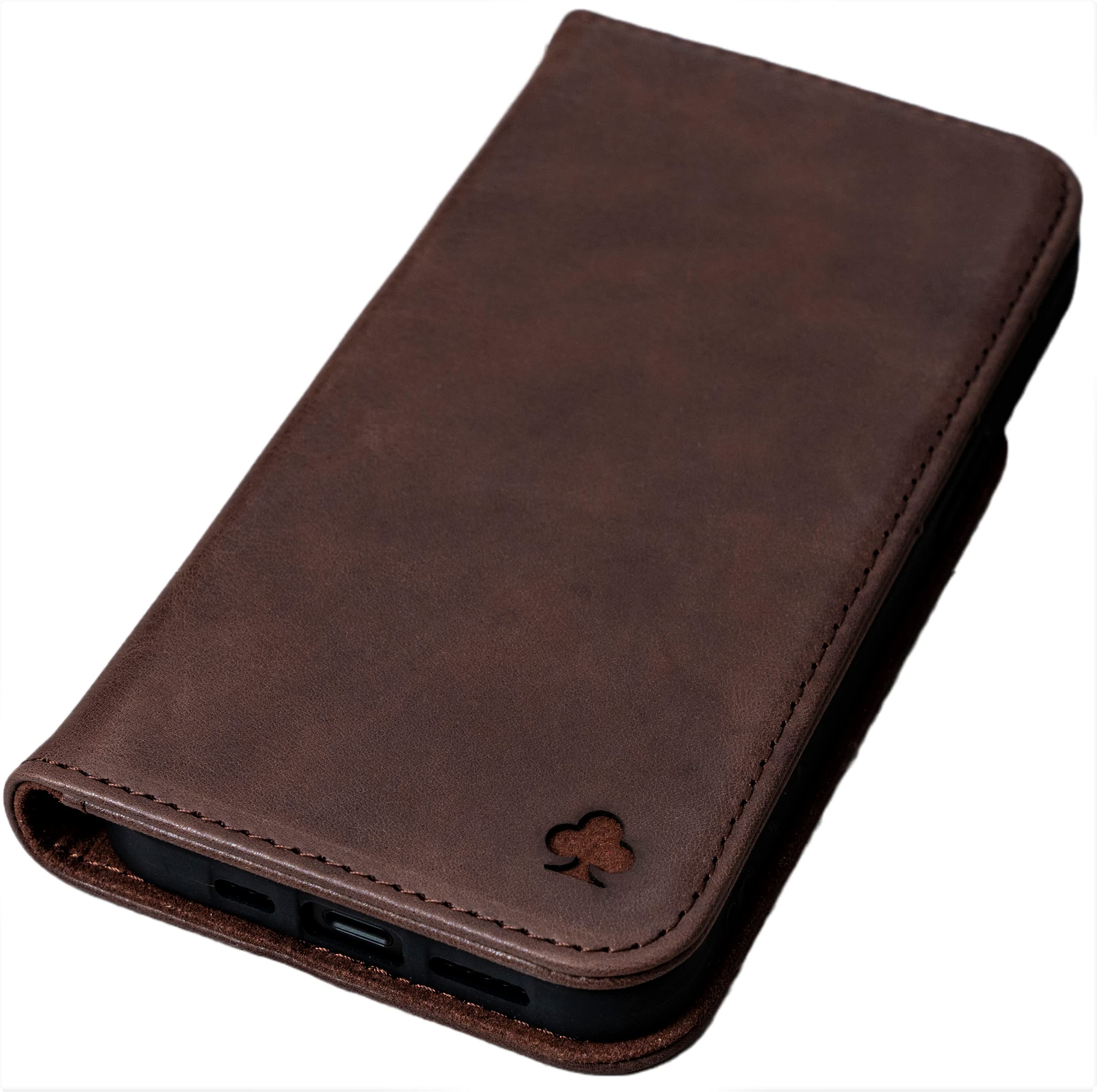 Premium Genuine Leather iPhone X/Xs Case - Wallet, Flip Cover & Stand with Card Slots | Chocolate Brown | Perfect for Business & Travel Protection