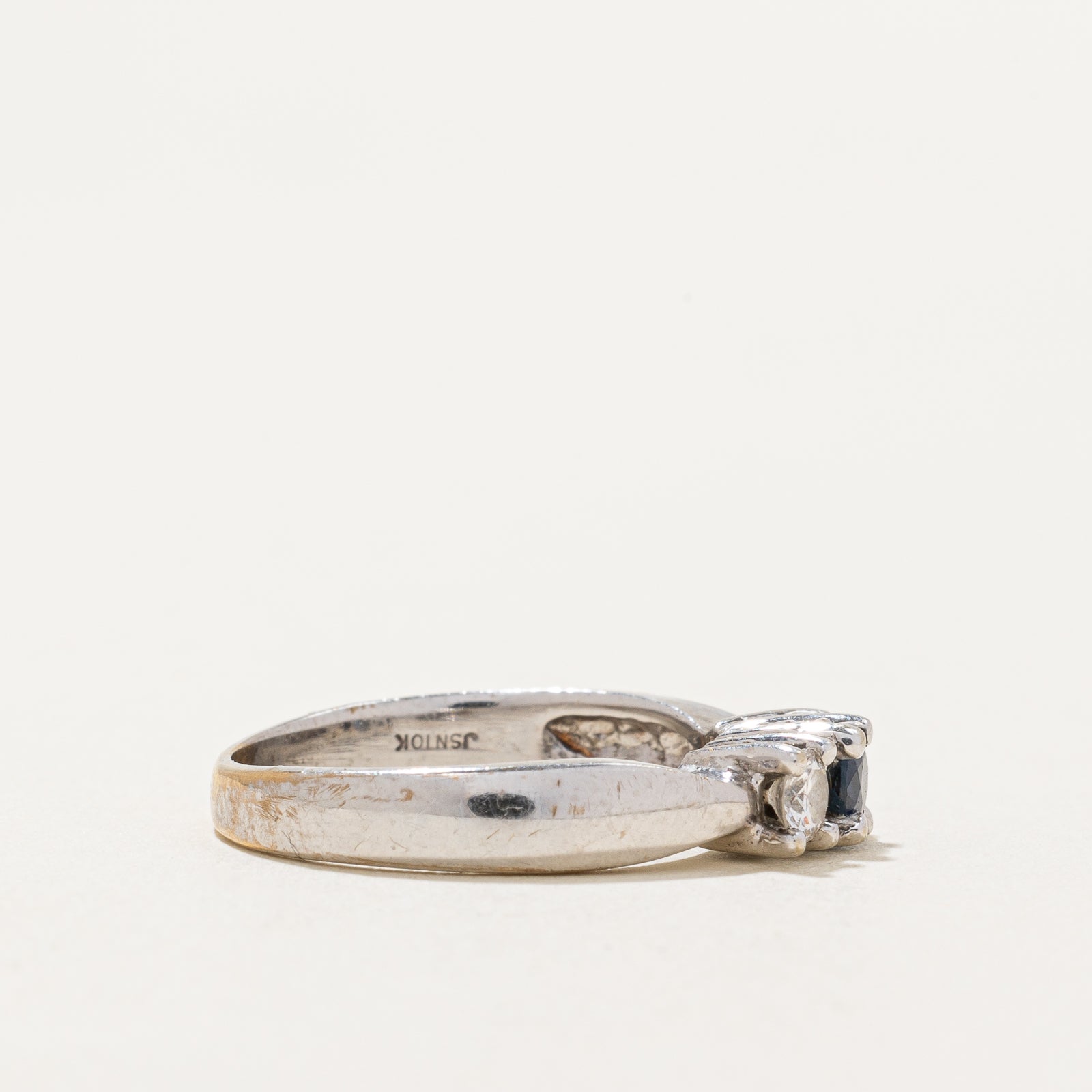 10K White Gold Sapphire and Diamond Ring - 0.20ct Center Stone & 0.235ctw Total Weight - Size 6 - Perfect for Engagement, Anniversary & Special Occasion Gifts