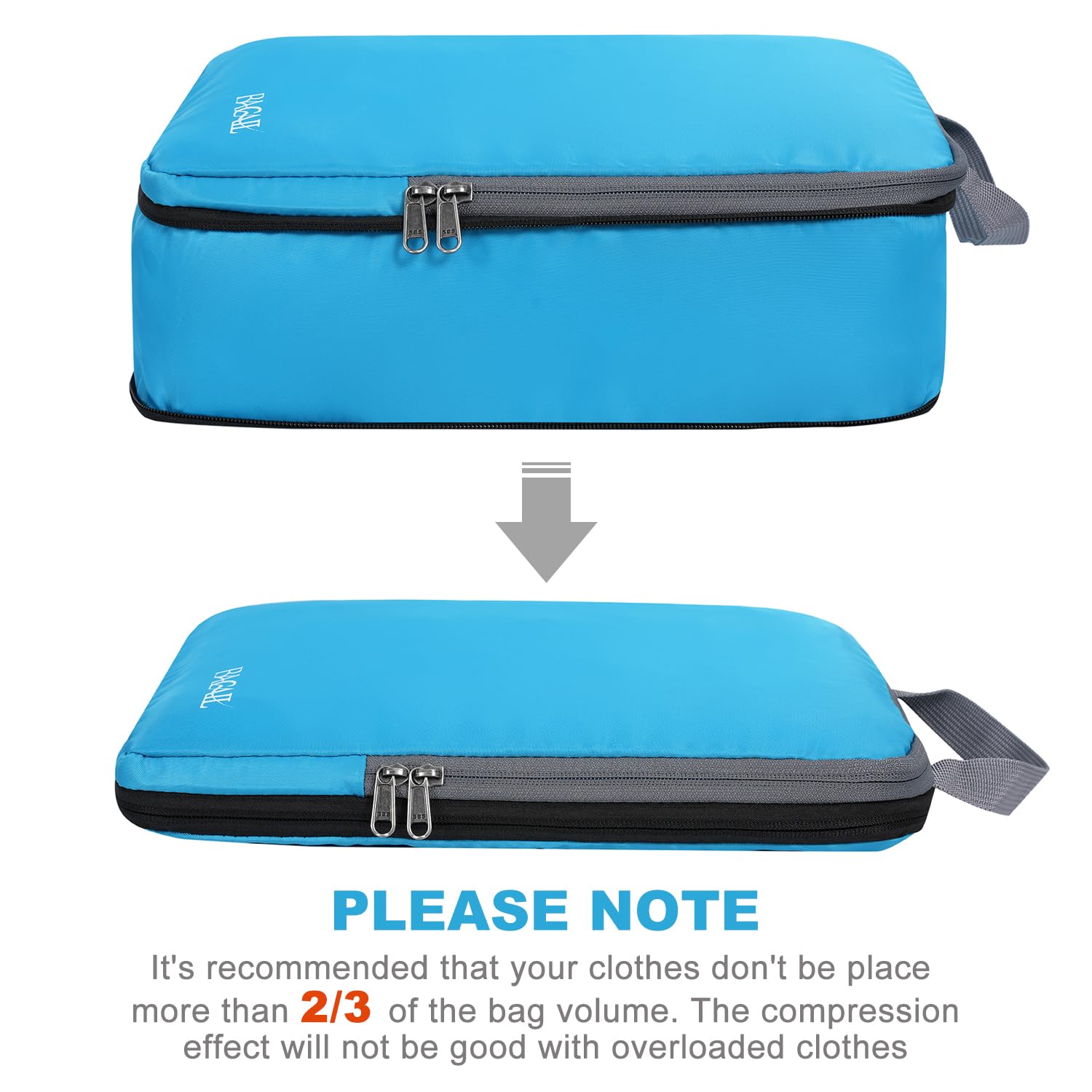BAGAIL 4-Piece/6-Piece Compression Packing Cubes Set - Expandable Travel Organizers for Luggage & Suitcases - Perfect for Business Trips, Vacations & Weekend Getaways