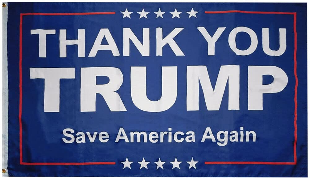 Large 5x8 FT Trump 2024 Save America Again Blue 100D Polyester Flag - Patriotic Outdoor Decoration for Rallies, Events & Home Display