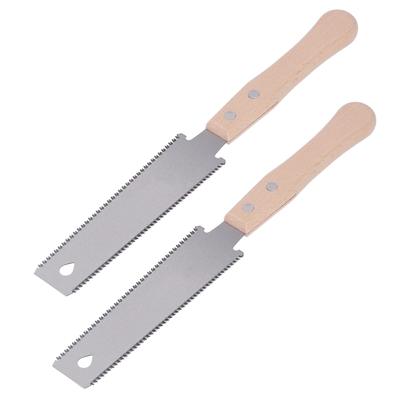 2-Piece Flush Cut Hand Saw Set - Pull Saw with Sharp Grinding Teeth for Hardwood & Softwood - Ideal for Woodworking, DIY Projects, and Home Renovations
