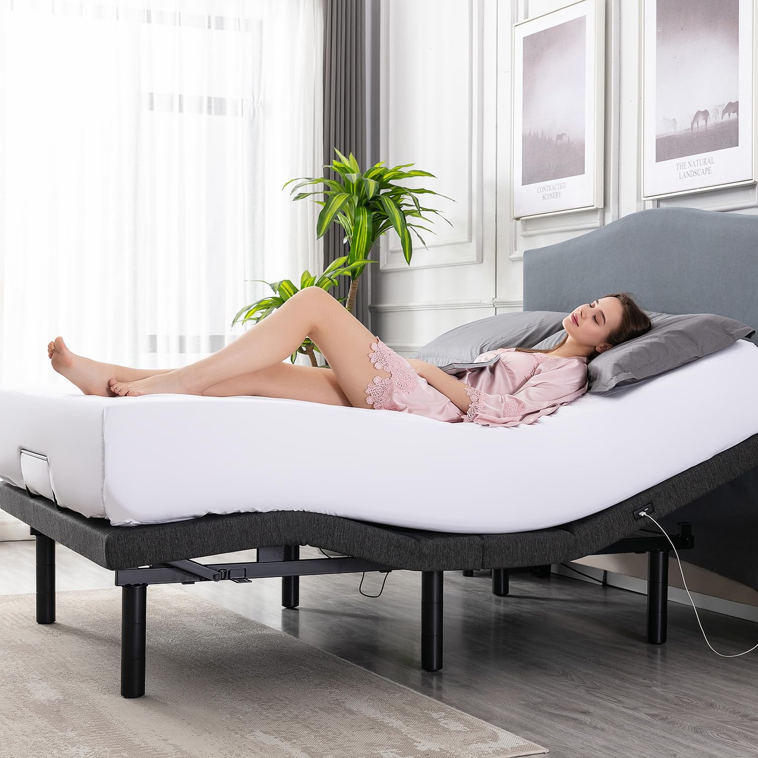 S*MAX Full Size Adjustable Bed Frame with Dual Motors, USB Ports & Wireless Remote - Zero Gravity, Anti-Snoring, Head/Foot Incline - Perfect for Home, Office & Guest Room Comfort