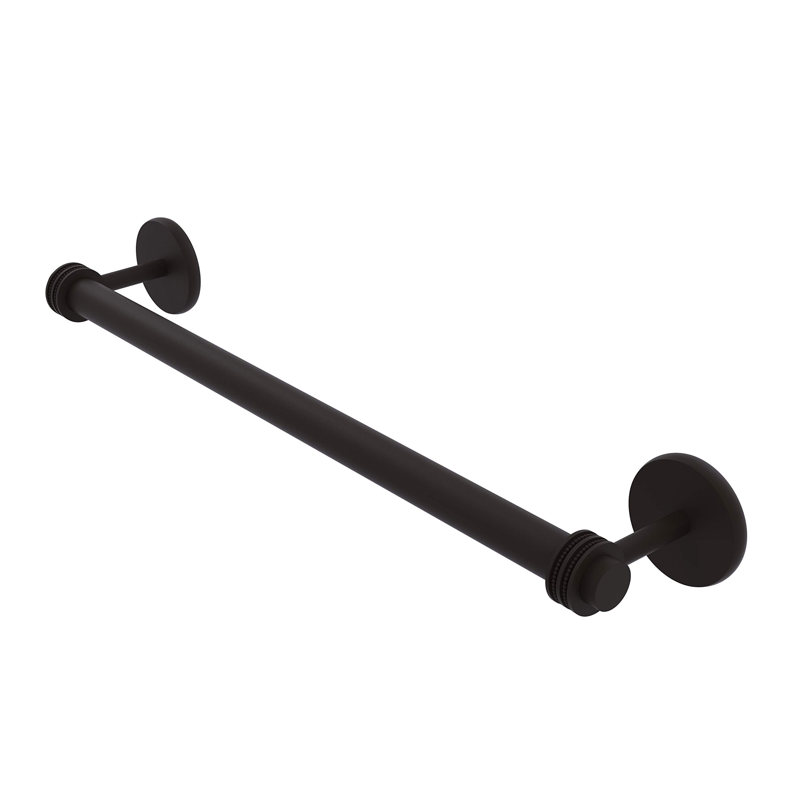 Allied Brass 7251D/30-ORB Satellite Orbit Two Collection 30-Inch Oil Rubbed Bronze Towel Bar with Dotted Detail - Modern Bathroom Hardware for Spa-Like Luxury (30 Inch)
