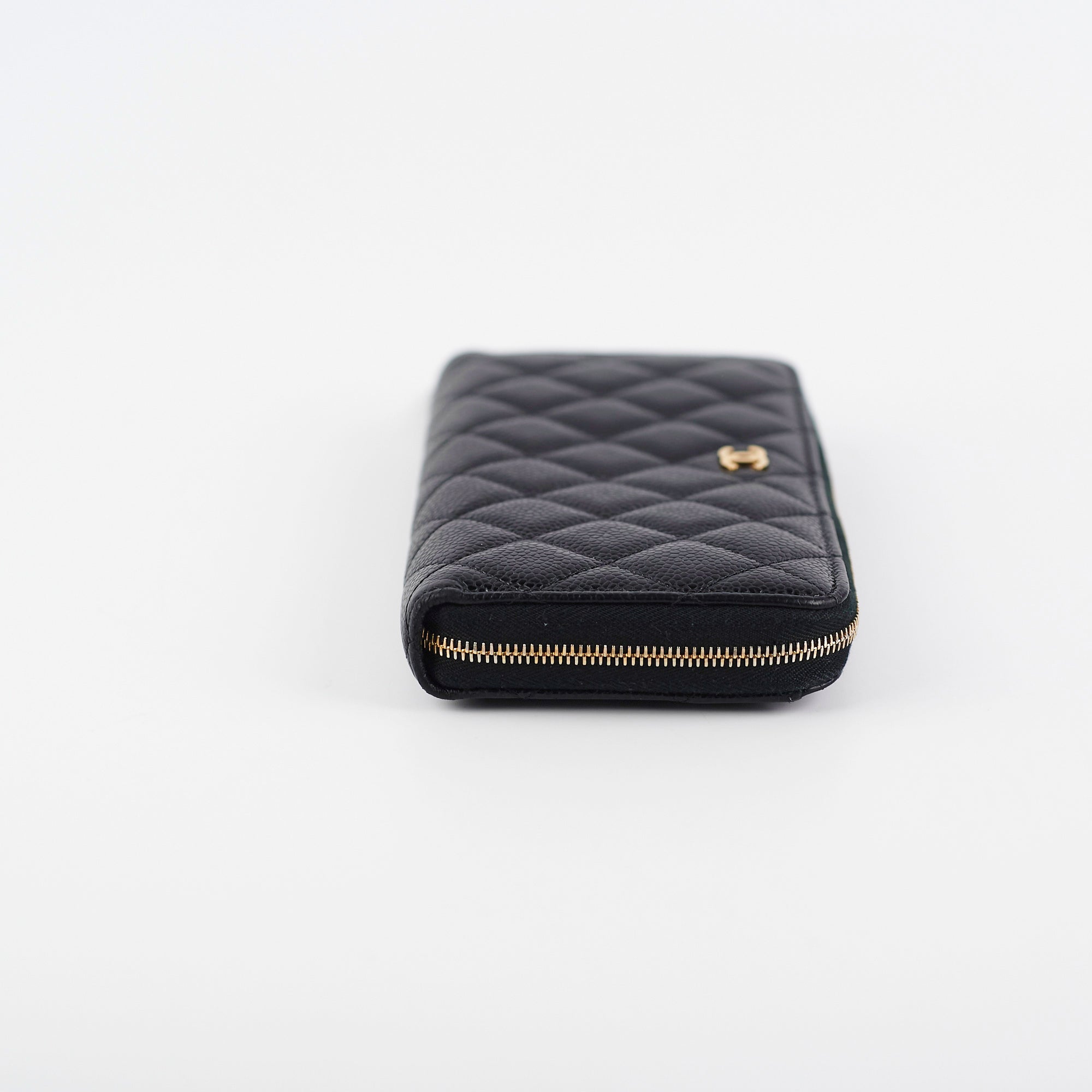 Chanel Caviar Leather Long Zip Wallet for Women - Black Luxury Designer Wallet for Everyday Use & Travel