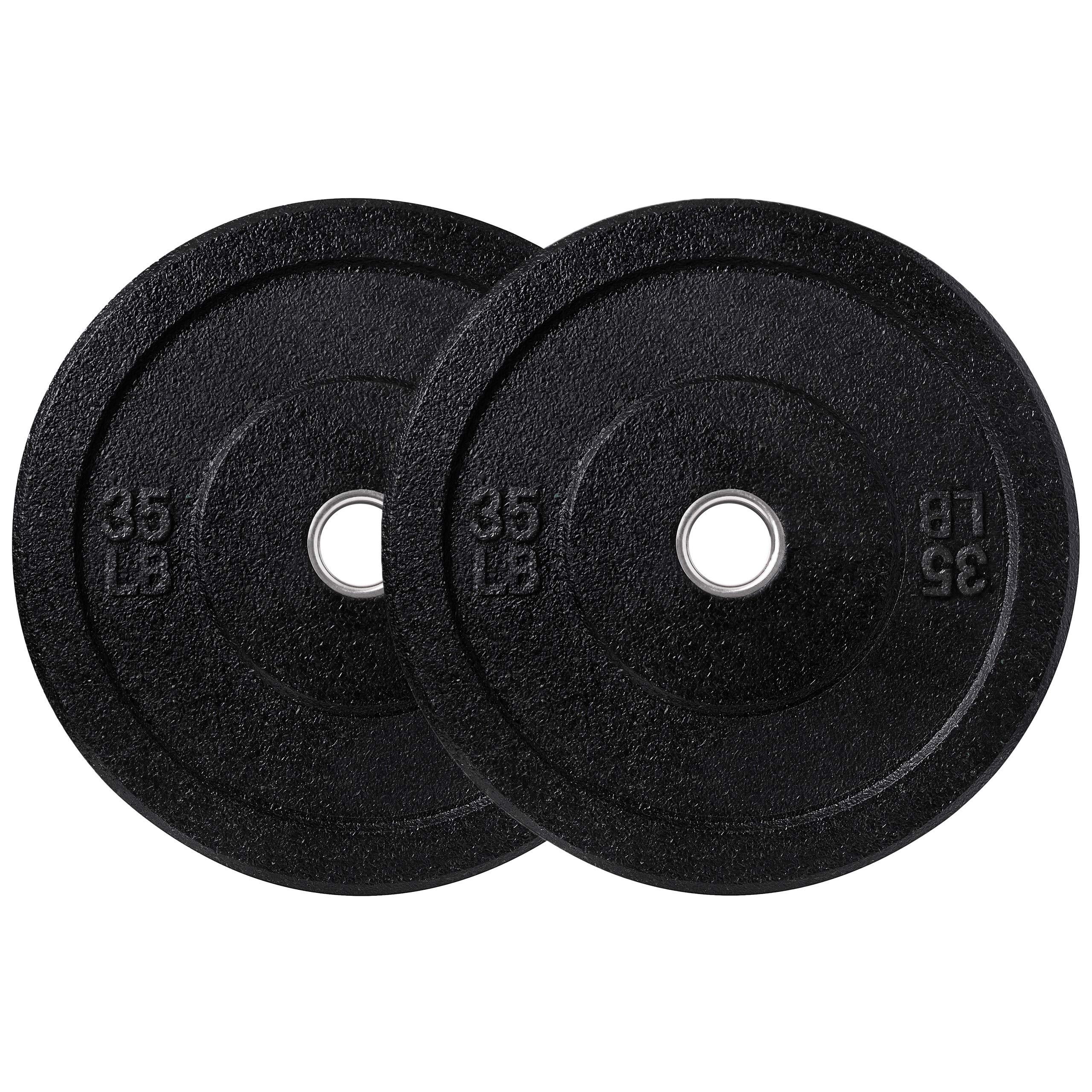 Zion Fitness Magma 2 Inch 45LB Crumb Rubber Olympic Bumper Plates Set - Pair with Stainless Steel Inserts for Weightlifting, CrossFit, Strength Training & Home Gym Workouts