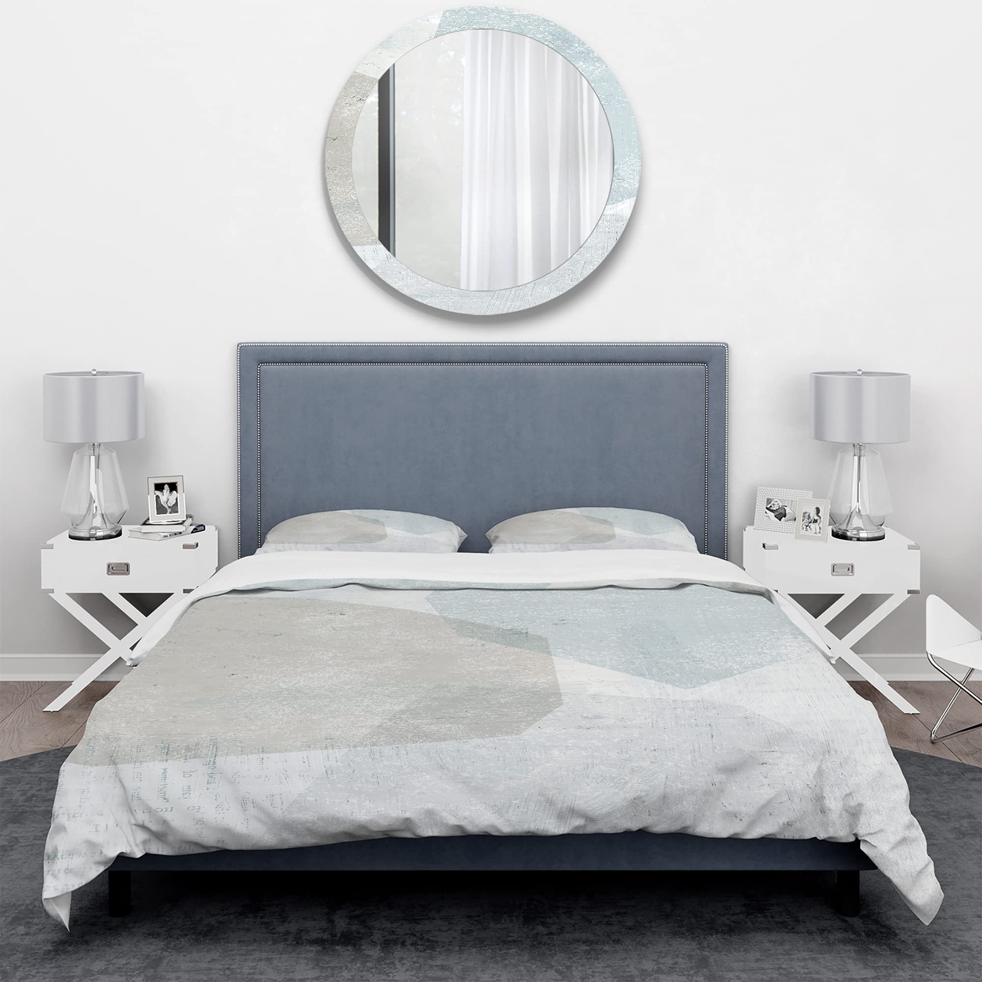Modern Abstract Grey & White Duvet Cover Set Queen - 3 Piece Contemporary Bedding Collection in Beige for All Seasons | Perfect for Minimalist & Scandinavian Style Bedrooms