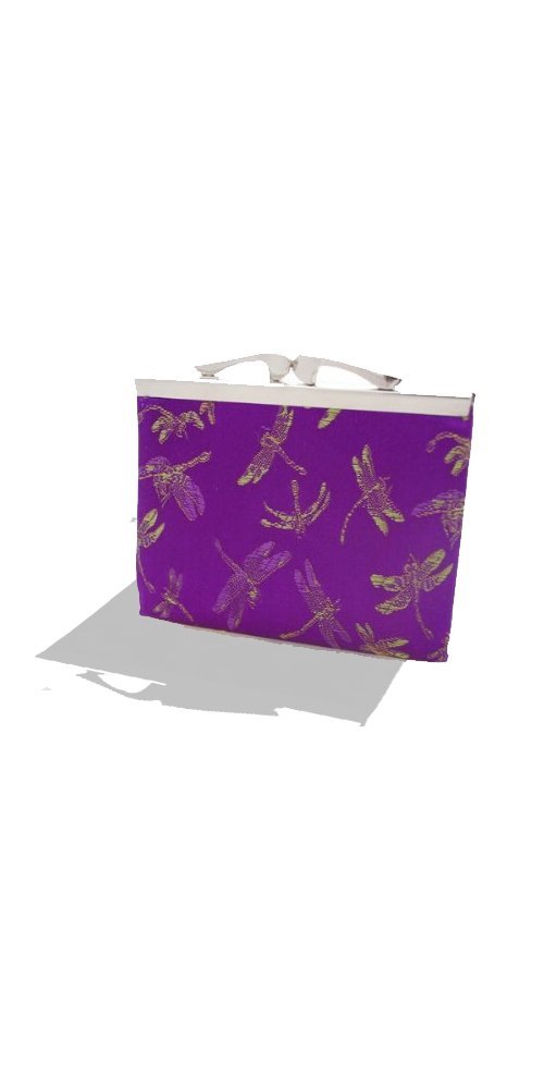 Elegant Purple Blossom Brocade Wallet & Makeup Pouch - Perfect for Women's Daily Essentials, Travel & Gift Giving