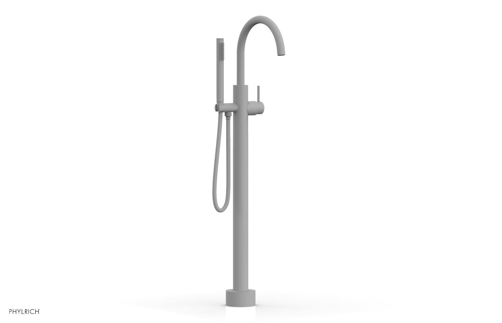 BASIC II Tall Floor Mount Tub Filler with Lever Handle & Hand Shower - 230 45 01 - Perfect for Modern Bathrooms & Spa-Like Showers