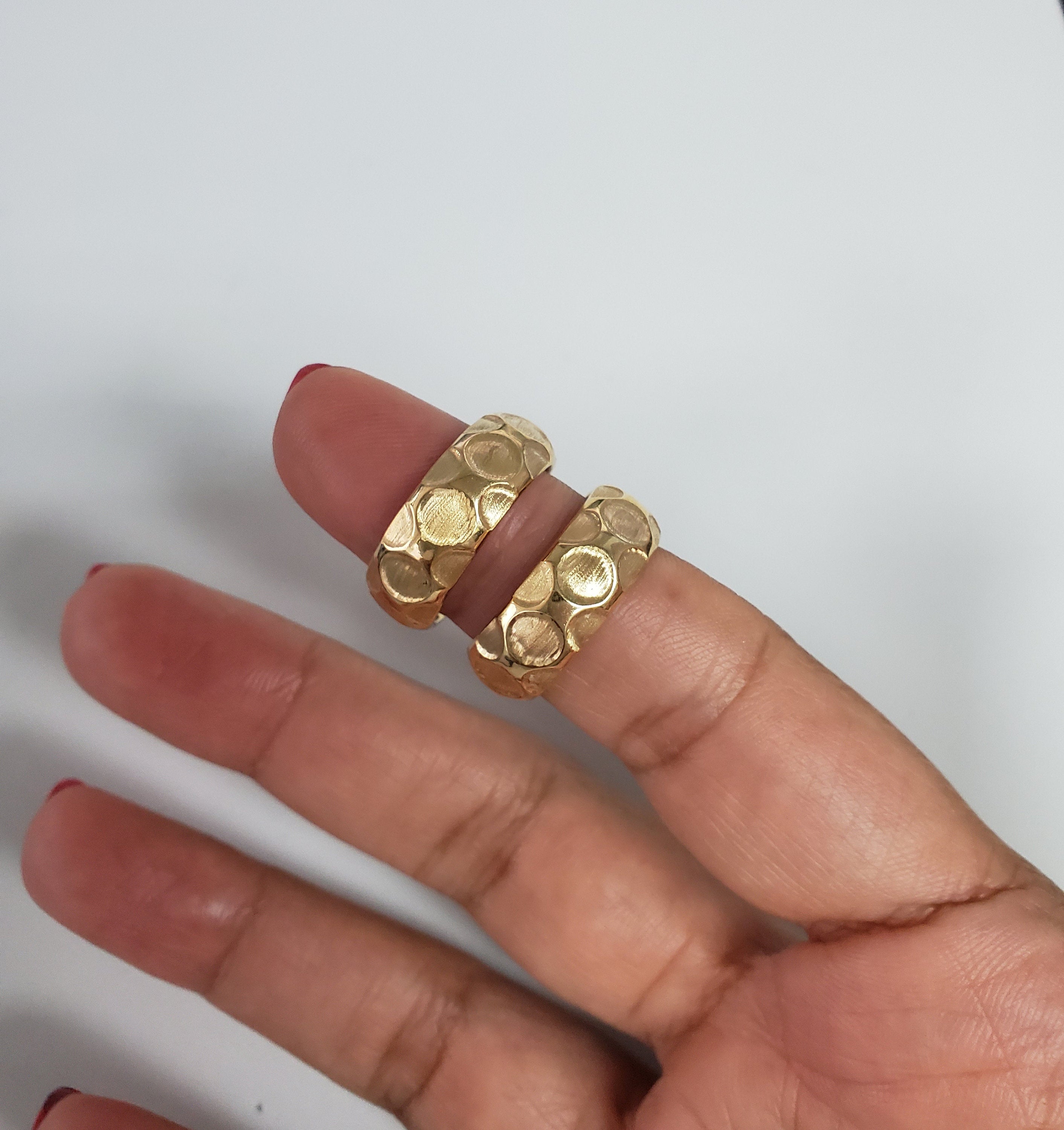 14K Yellow Gold Wide Satin Finish Hoop Earrings - Elegant Everyday Jewelry for Women, Perfect for Parties, Weddings & Office Wear