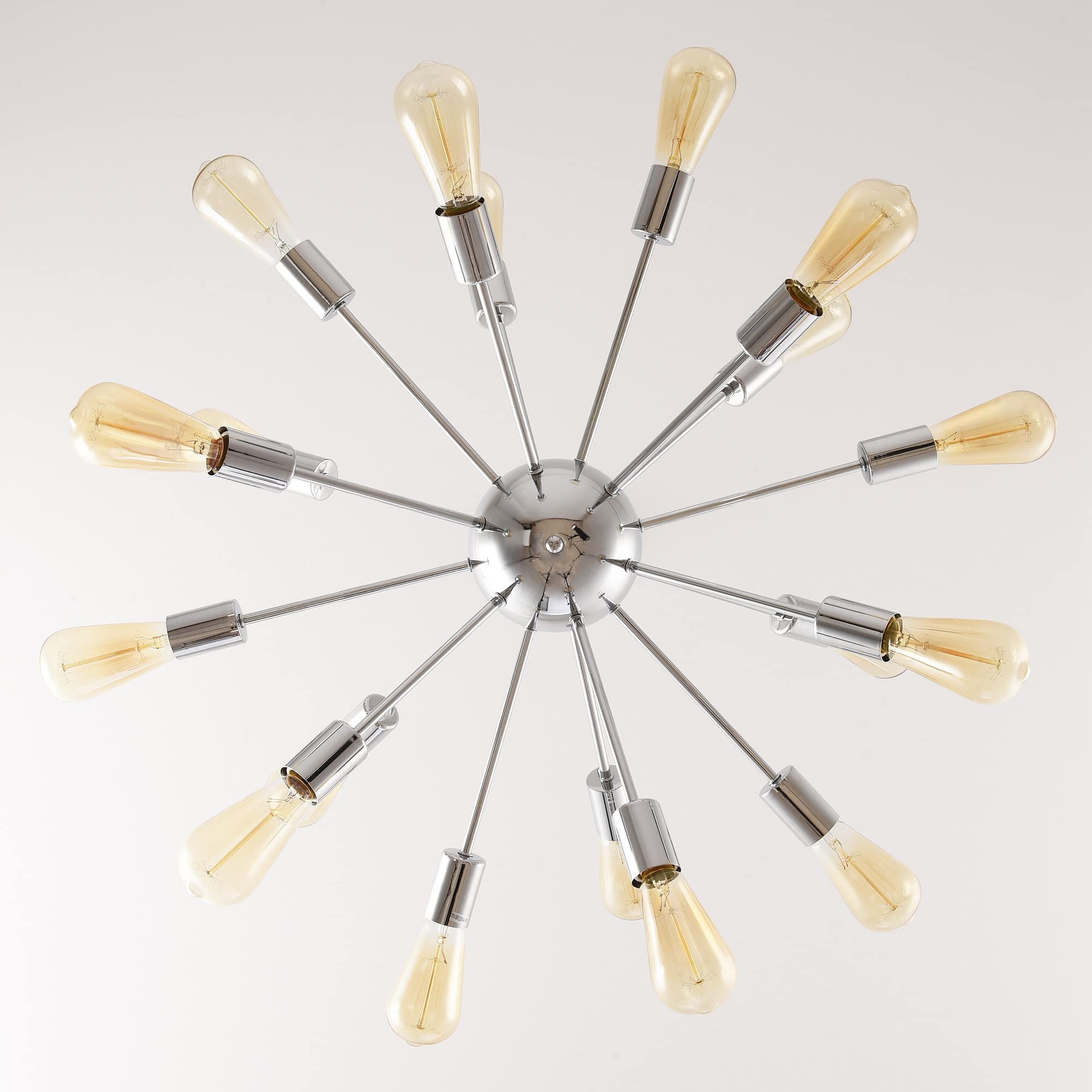 Parrot Uncle Sputnik Chandelier - 18-Light Modern Ceiling Pendant Light Fixture, 28 Inch Chrome Finish for Dining Room & Living Room | Perfect for Mid-Century Modern Home Decor & Open Concept Spaces