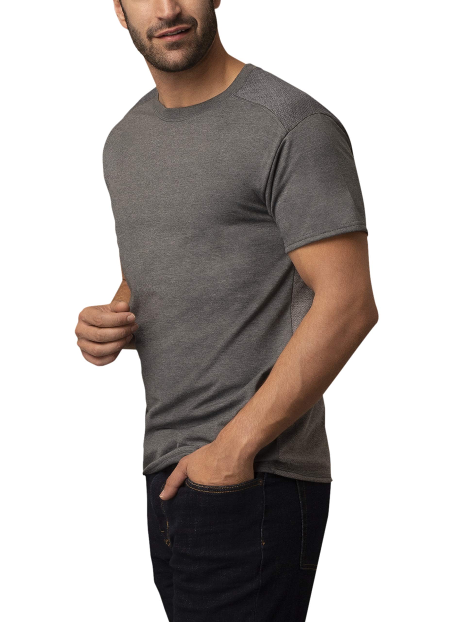 Fruit of the Loom Men's Coolzone Moisture Wicking Crew Neck T-Shirts (2 Pack) - Breathable Cotton Blend for Workouts & Everyday Wear