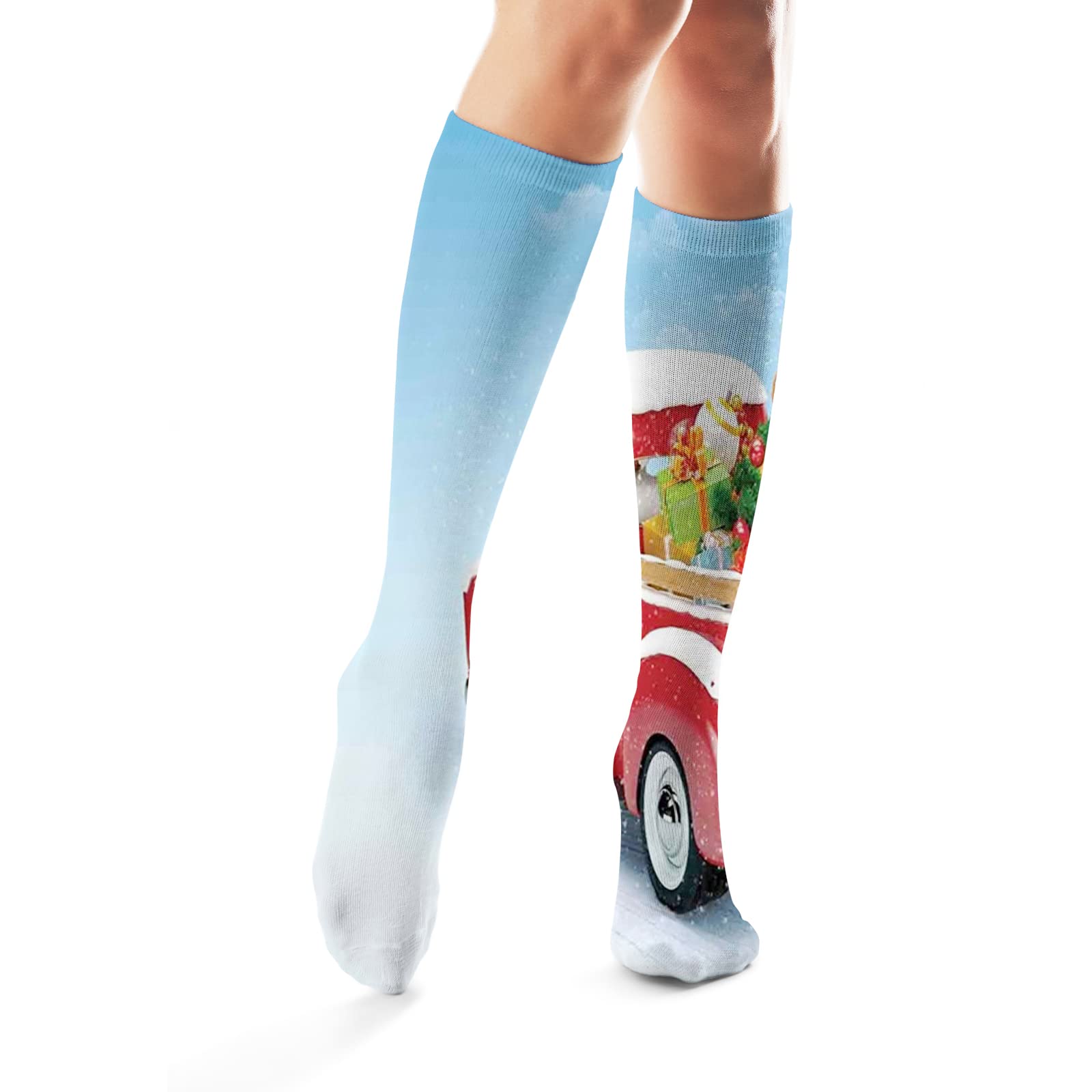 Women's & Men's Non-Slip Knee High Socks - Stretchy, Soft & Opaque Calf Compression Socks for Running, Hiking & Everyday Comfort