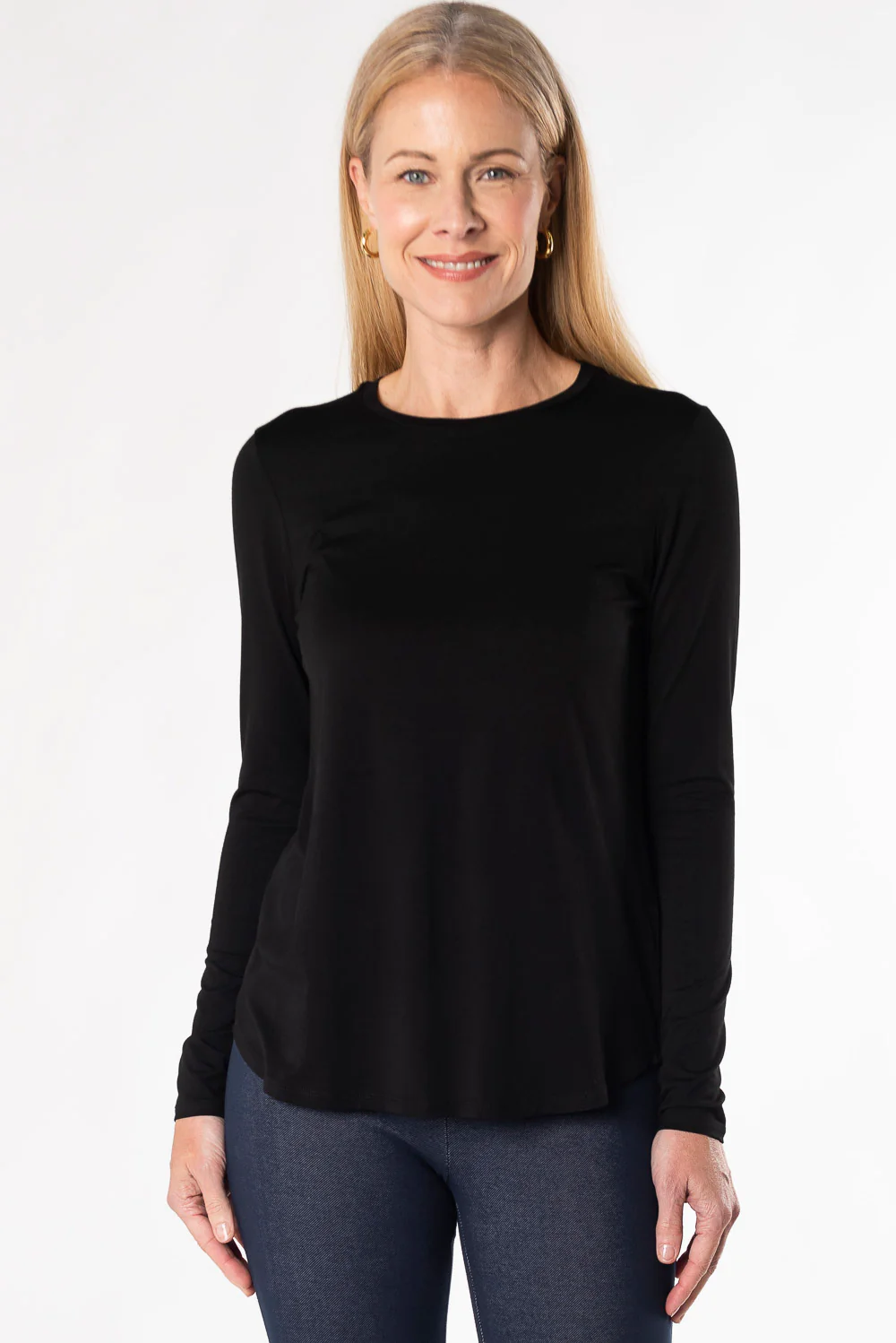 Lia Seamless Bamboo Short Sleeve T-Shirt for Women - Soft & Breathable Black Tee - Perfect for Yoga, Travel & Everyday Wear